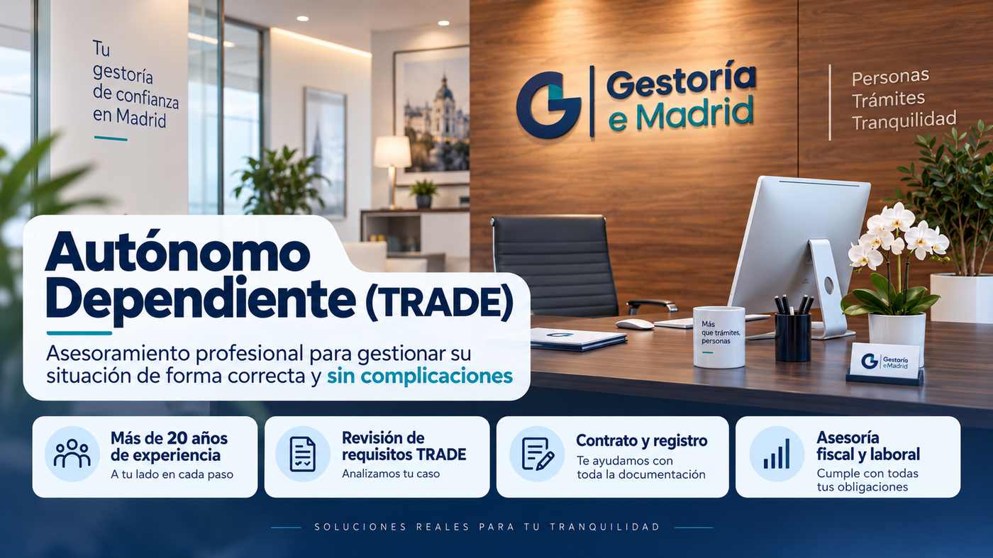 Autónomo dependiente TRADE - asesoramiento Gestoría eMadrid